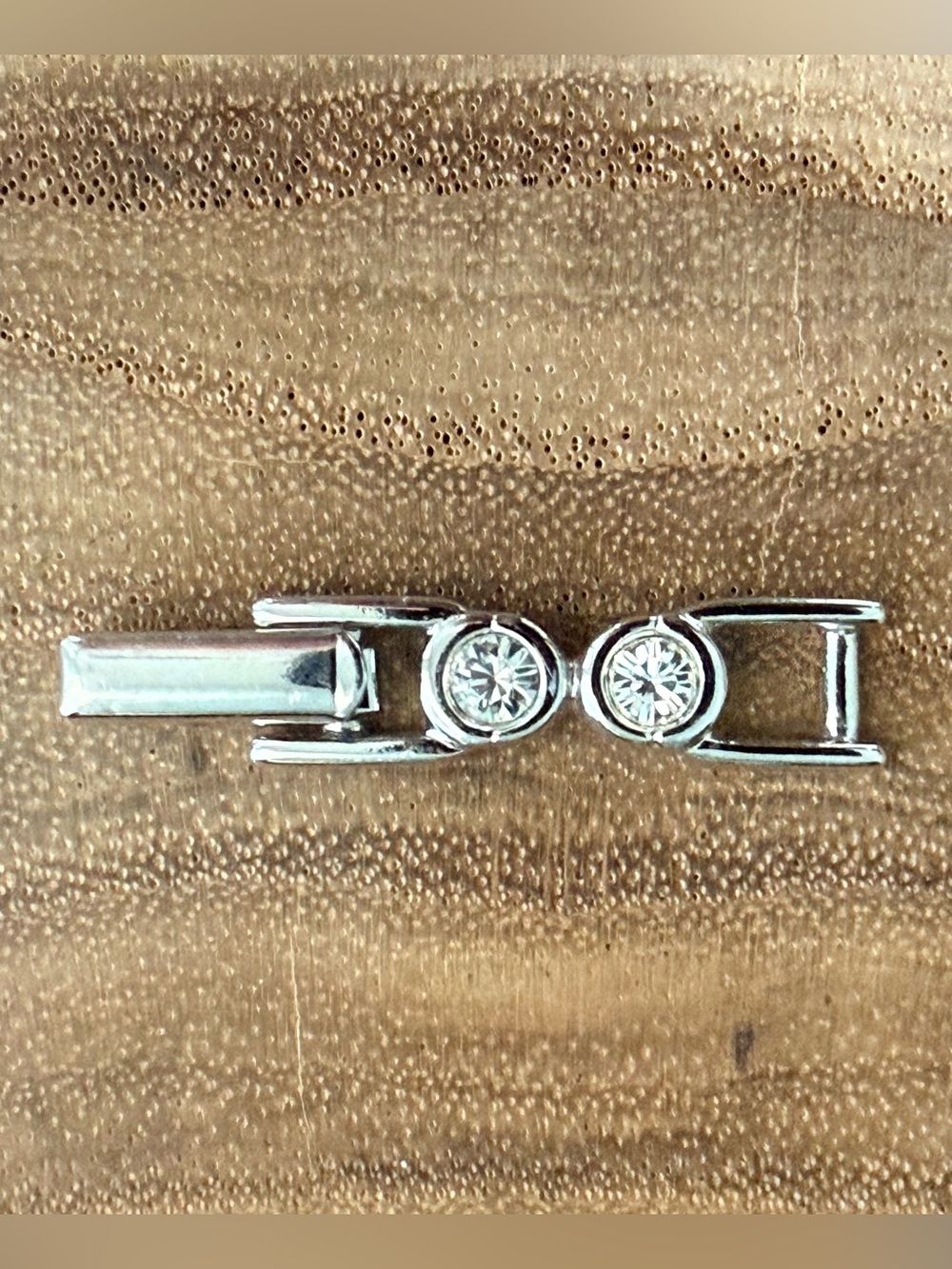 Swarovski Extender~Rhodium Plated~Clear Bezel Crystals~Box Closure~Never Used